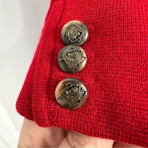 Ralph Lauren Black Label Red Button Front Cardigan Sweater - Picture 6 of 16